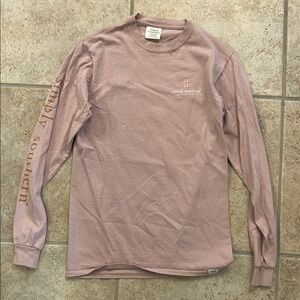 Simply Southern Pink Long Sleeve Tee Women’s Small